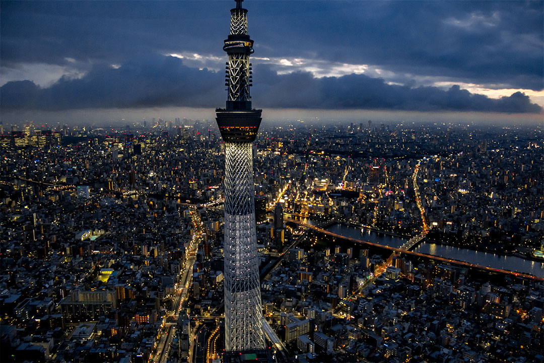 スカイツリー上空からの夜景