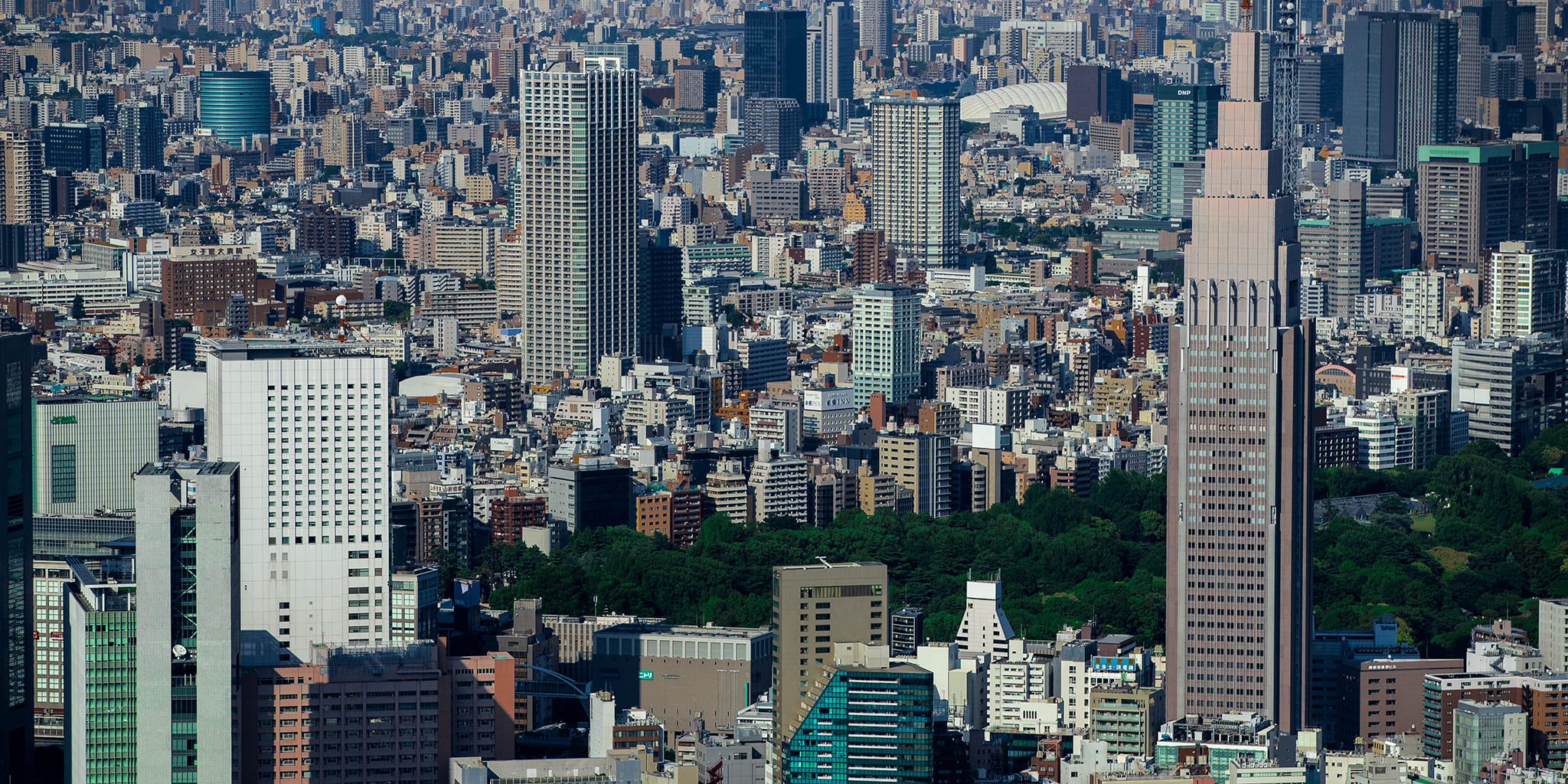 ヘリコプターで東京上空をフライトして見える代々木